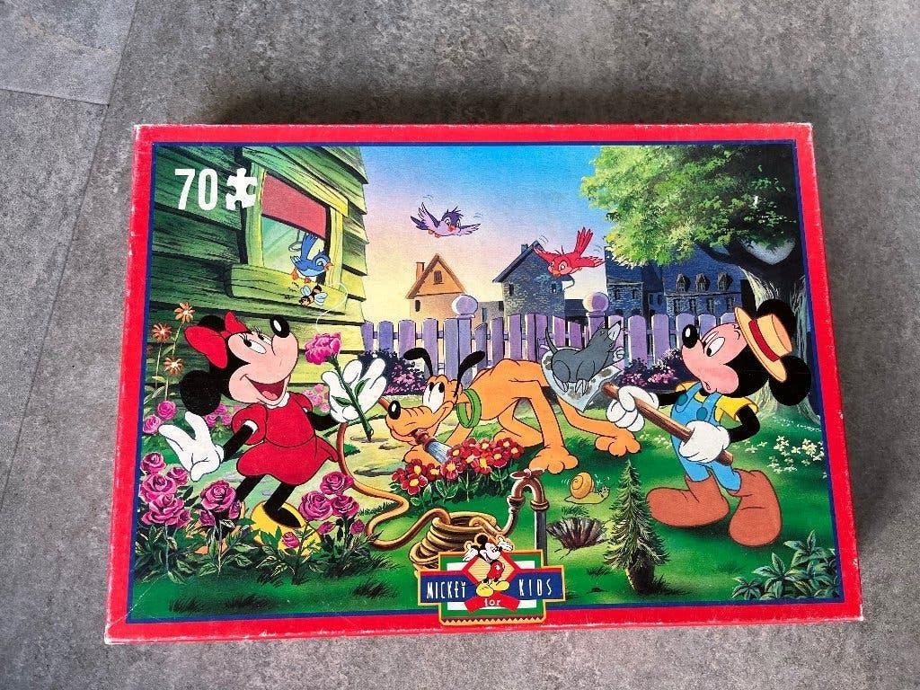 Mickey Mouse en Minnie Mouse puzzel - 70 stukjes, Ophalen of Verzenden, Meer dan 50 stukjes, Gebruikt, 4 tot 6 jaar