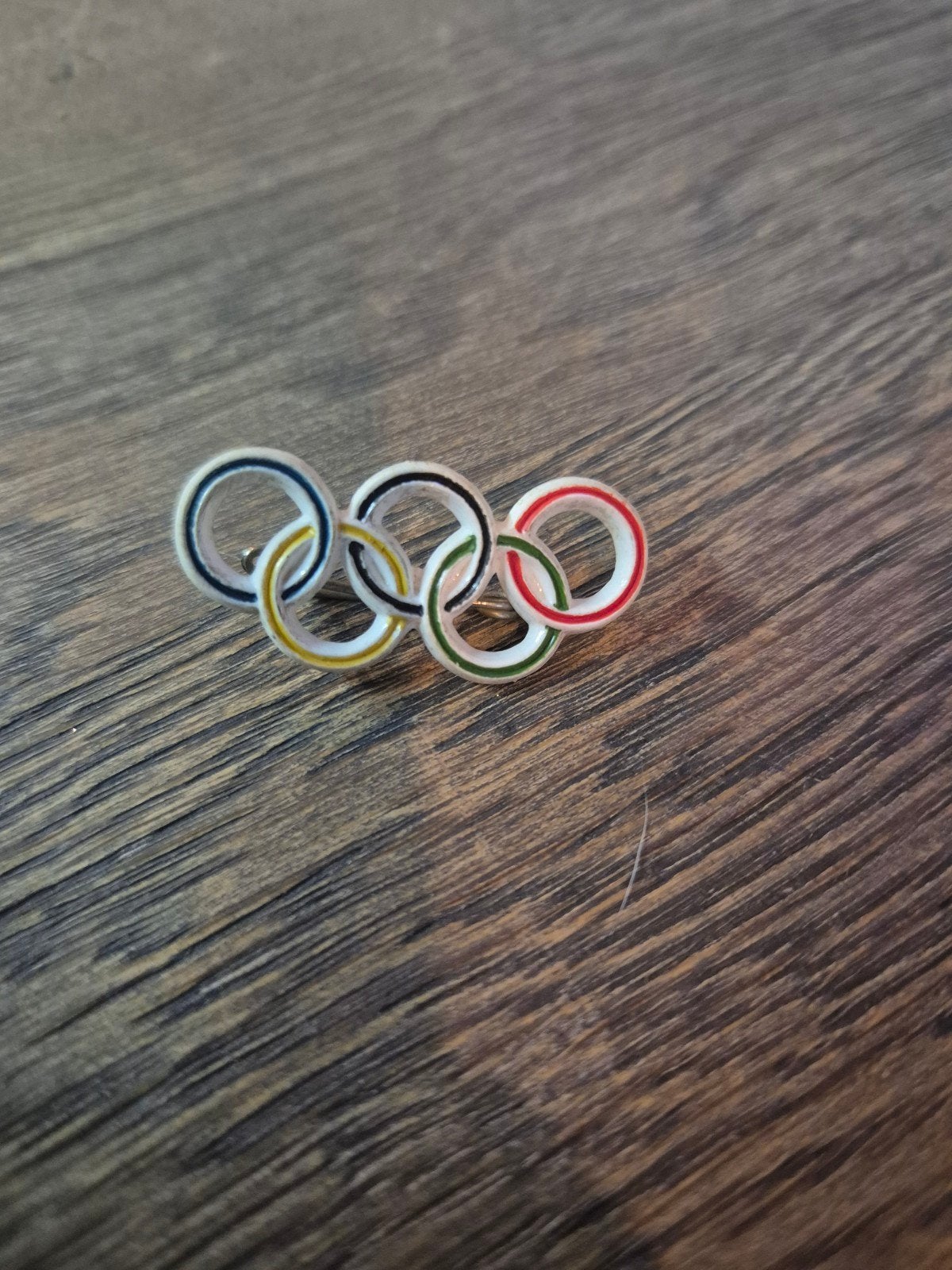Olympische Ringen Speld - Vintage Olympische Spelen Pin, Ophalen of Verzenden, Gebruikt, Overige sporten, Overige typen