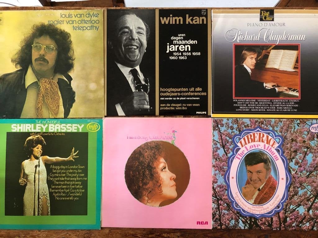 Shirley Bassey;Louis van Dijck;Liberace; Wim Kan; Cleo Laine, Ophalen, LP, Zo goed als nieuw, Beschermende buitenhoes