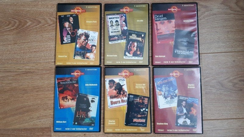 6 dvd's met elk 2 speelfilms., Vanaf 6 jaar, Ophalen of Verzenden, Zo goed als nieuw