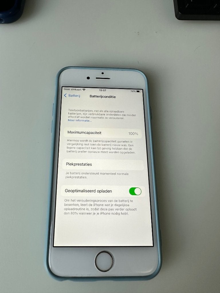 iPhone 6S 64 GB zilver accu 100% met bluetooth oordopjes, Ophalen of Verzenden, Zo goed als nieuw, 64 GB, Zonder simlock