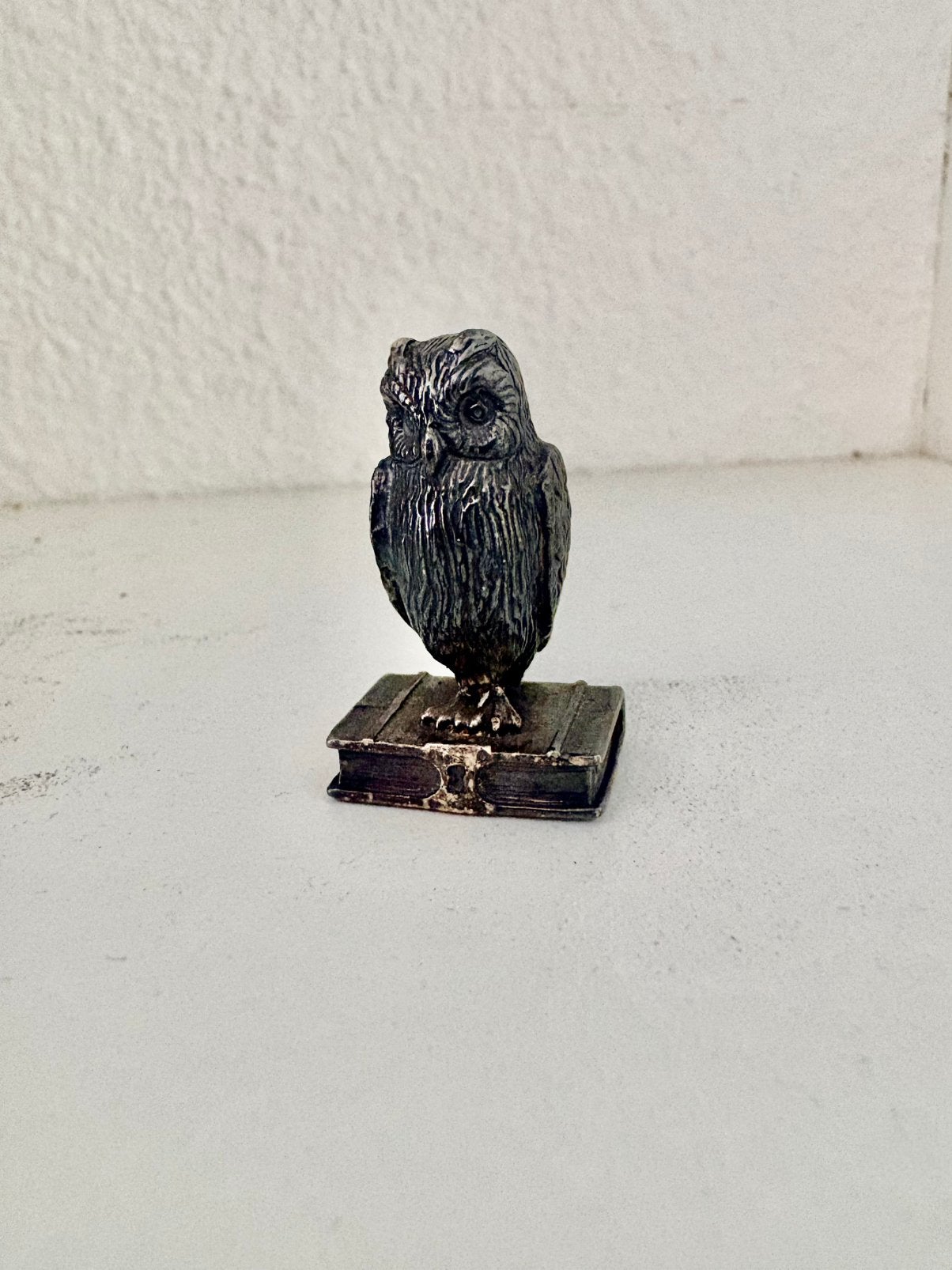 Antiek Zilveren Miniatuur Uil Zilvermerk, Verzenden, Zilver