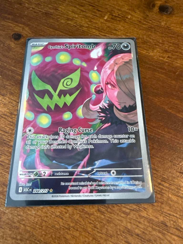 Cynthia's Spiritomb 244/217 Ascended Heroes NM/Pack Fresh, Ophalen of Verzenden, Zo goed als nieuw, Losse kaart