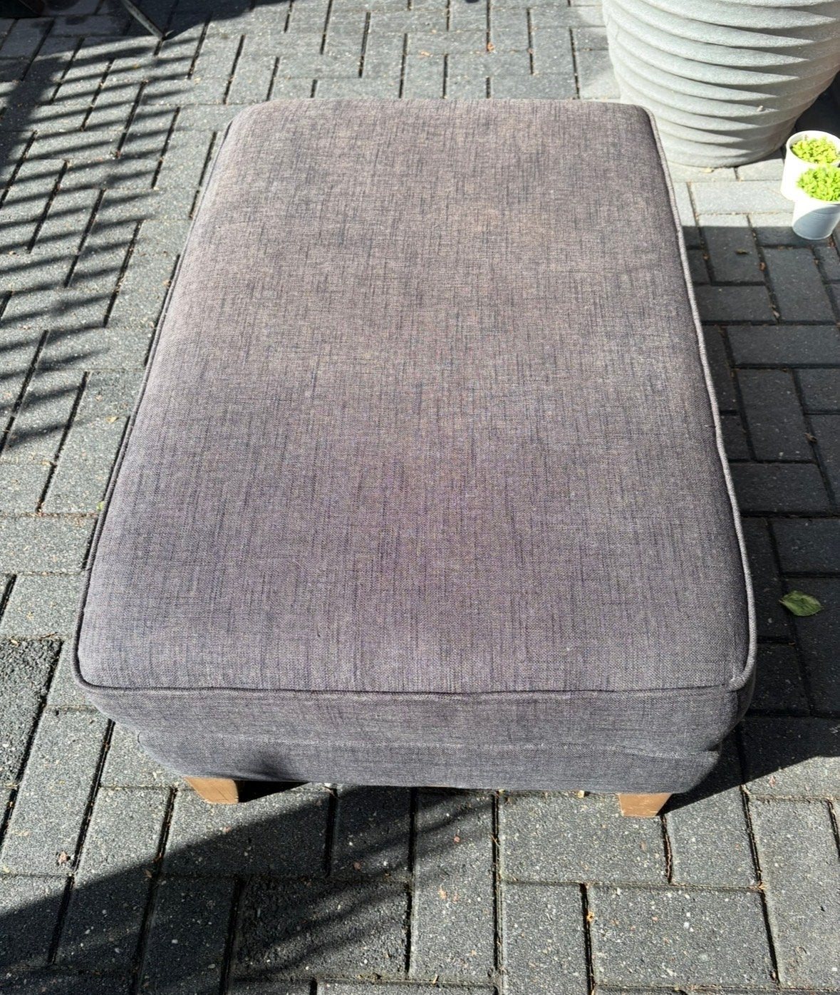 Riviera Maison poef/hocker 90x60x45, Ophalen, Gebruikt, 75 tot 100 cm, Stof