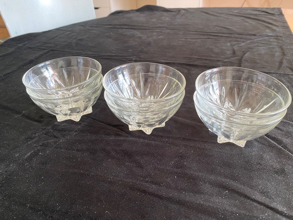 6 glazen schaaltjes, Ophalen of Verzenden, Overige stijlen, Glas, Schaal of Schalen