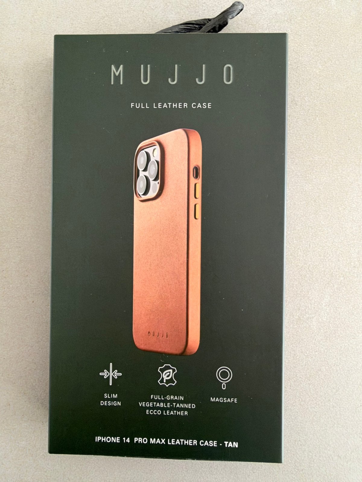 Iphone 14 pro Max Mujjo full leather Tan met mooie patina, Ophalen of Verzenden, Zo goed als nieuw