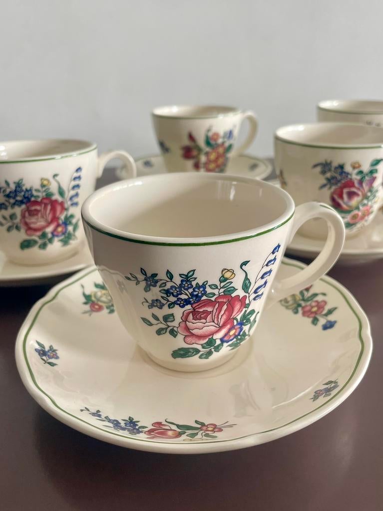 villeroy and boch, alt strassburg, 6 koffiekop met schotel, Antiek en Kunst, Ophalen of Verzenden