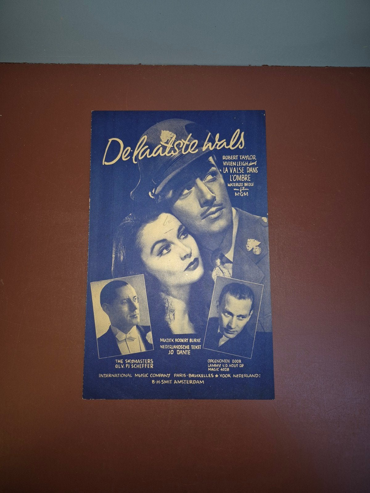 De Laatste Wals - Vintage bladmuziek, Piano, Gebruikt, Overige soorten, Ophalen of Verzenden