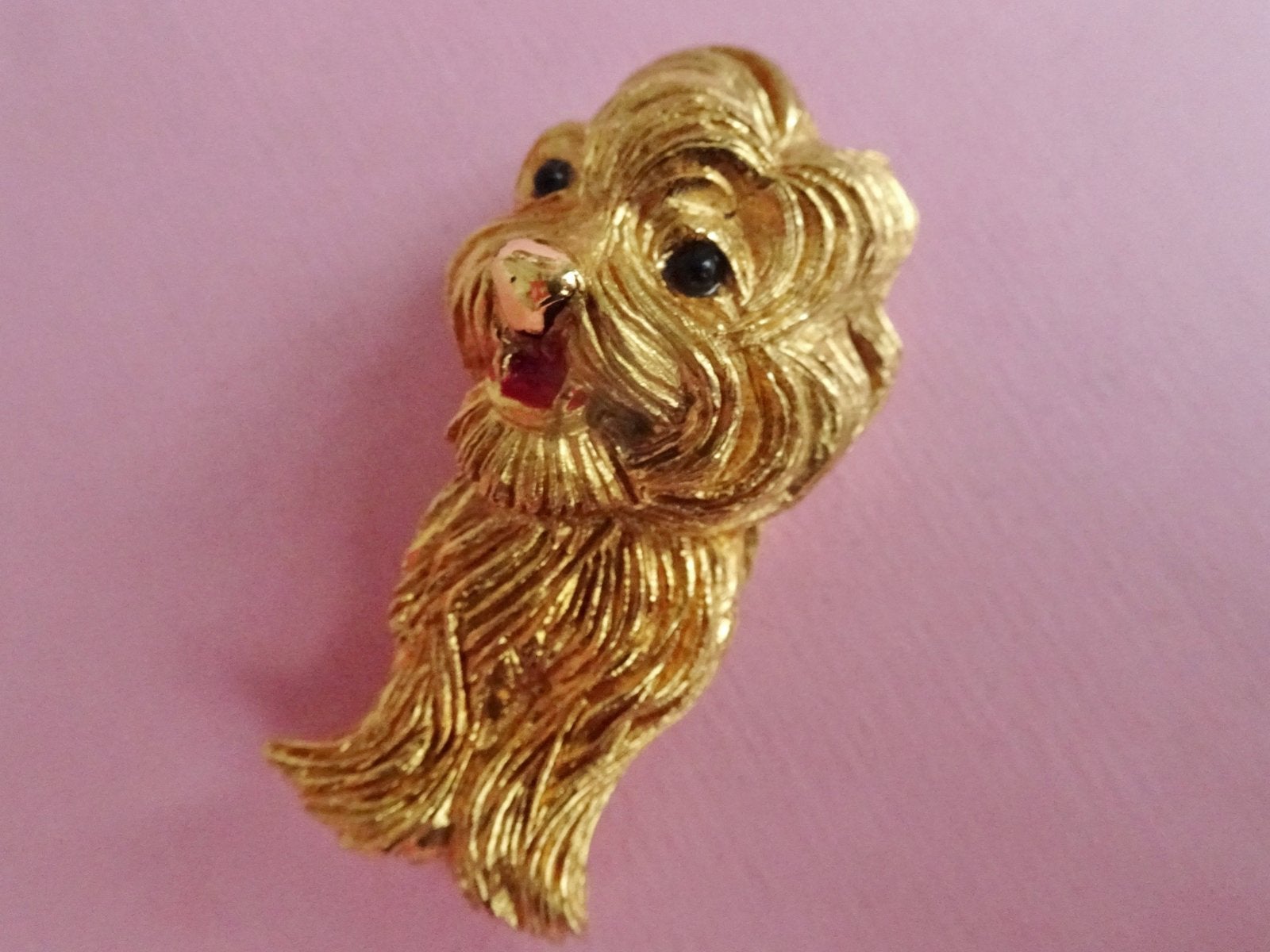 jwg Vintage 50s 60s Carven broche hondje hond goud verguld, Verzenden, Overige materialen, Broche, Verguld