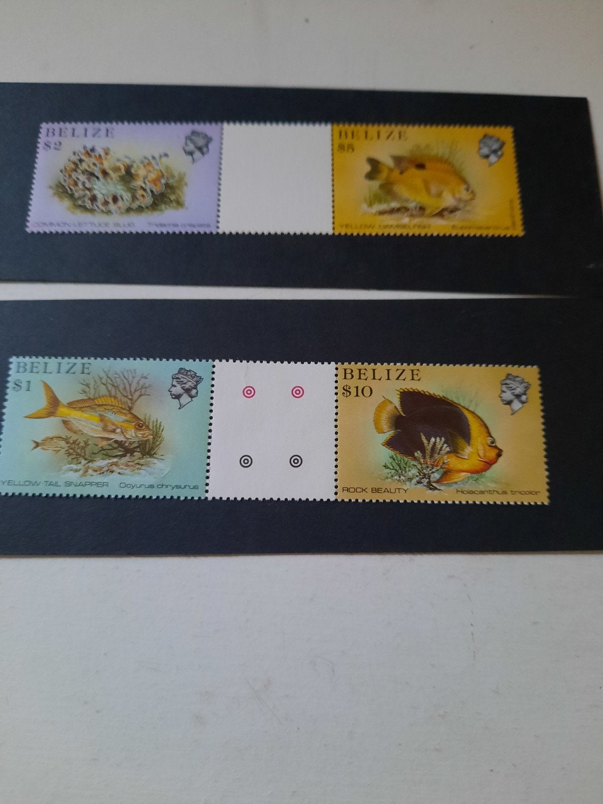 Postfrisse postzegels Belize - Vissen $10 $5 $2 $1, Verzenden, Postfris, Dier of Natuur