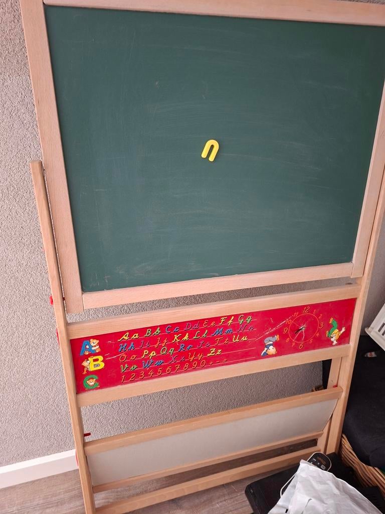 Schoolbord met 2 kanten, Ophalen of Verzenden, Gebruikt, Krijtbord
