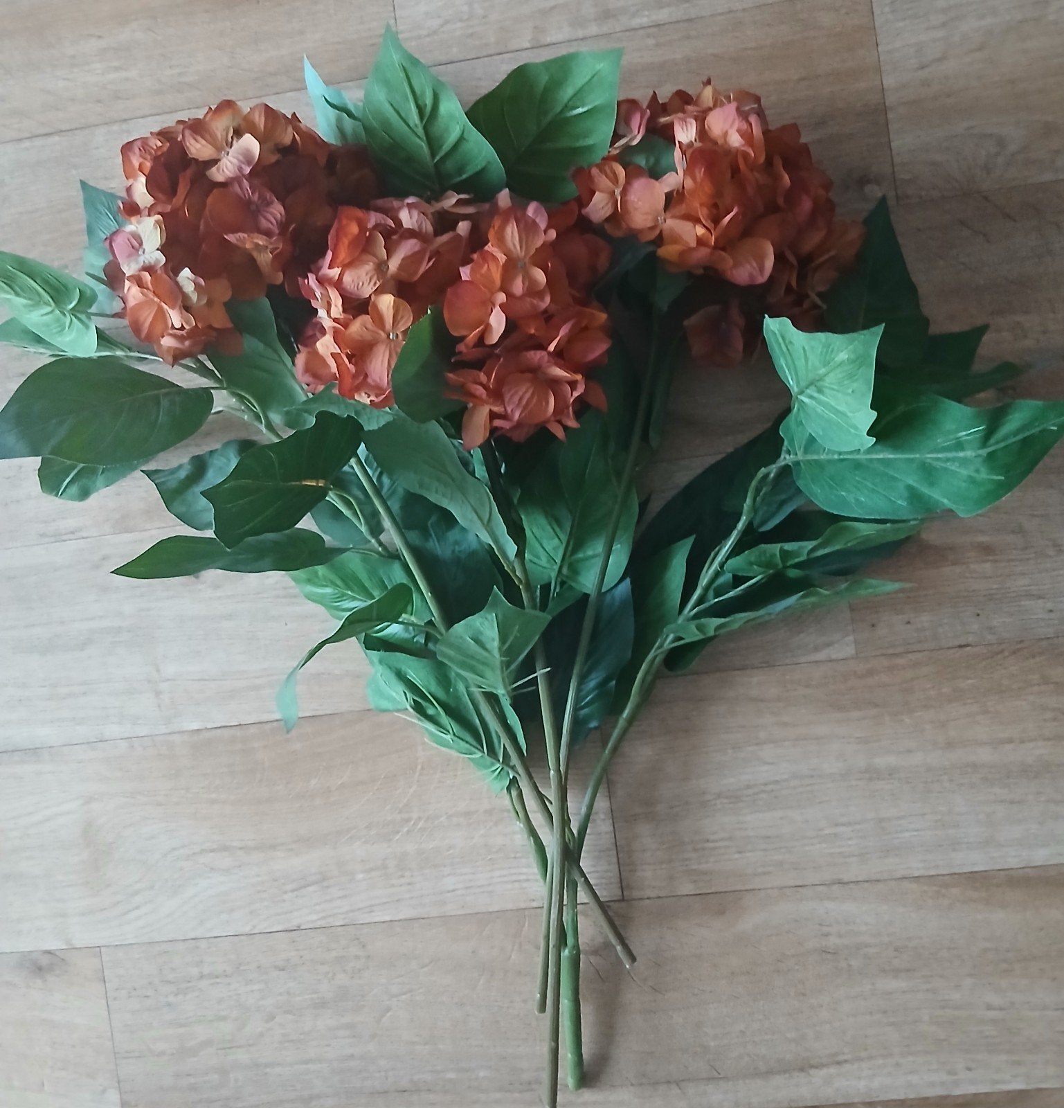 Kunstbloemen  + Blad (Hortensia), Ophalen of Verzenden, Zo goed als nieuw