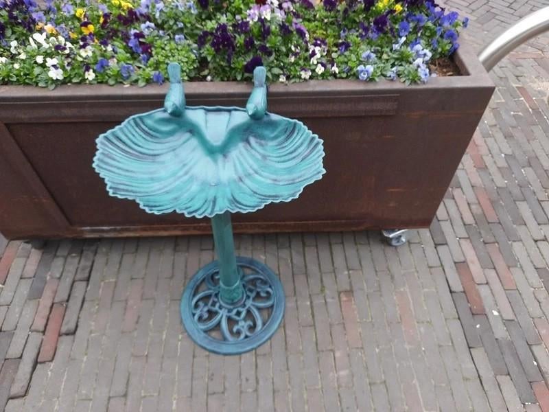 Kunststof waterschaal met voet en 2 vogeltjes –groen – 80 cm, Nieuw, Ophalen of Verzenden, Nvt@nvt.com, Nvt