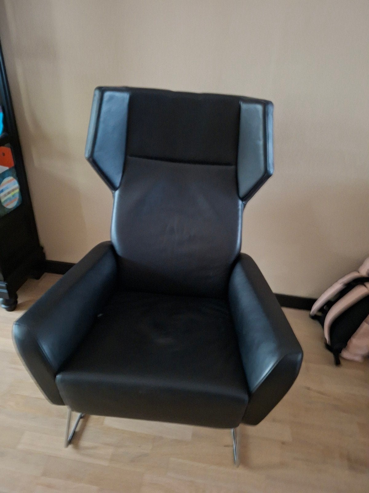 Swedese Leren Fauteuil - Zwart, Zo goed als nieuw, Ophalen, Zo goed als nieuw, 50 tot 75 cm, Leer