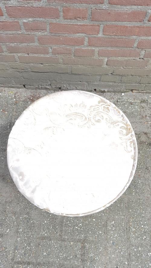 Opberg ton bekleed vintage met deksel, Verzamelen, Ophalen of Verzenden