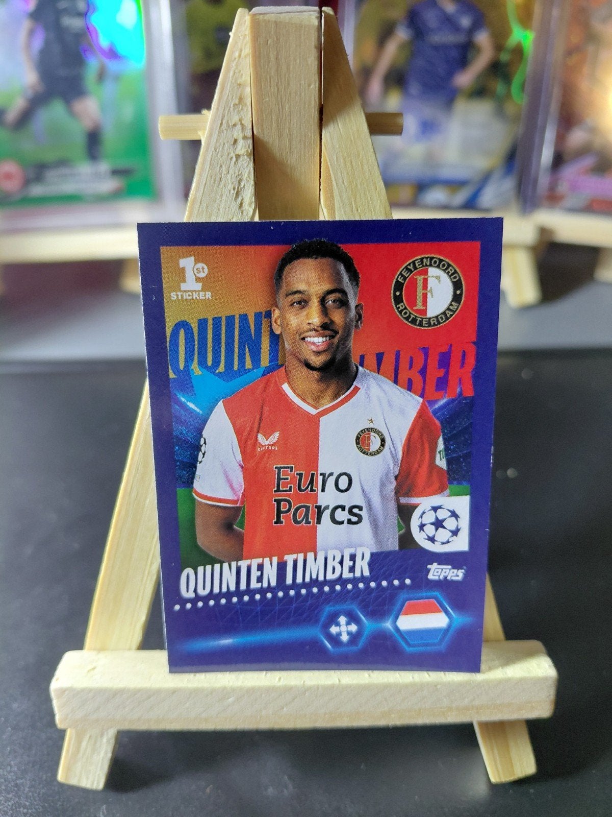 quinten timber (feyenoord) 1st sticker topps 2023/24, Ophalen of Verzenden, Nieuw, Feyenoord, Poster, Plaatje of Sticker