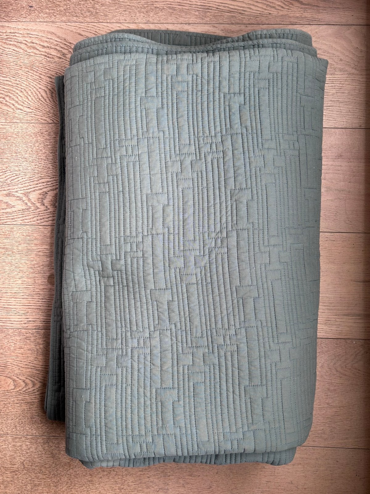 Fest Amsterdam groene bedsprei 250x200cm, Gebruikt, Eenpersoons, Dekbedovertrek, Ophalen of Verzenden