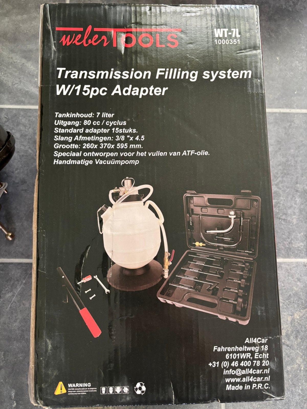 TE KOOP: Weber Tools transmissie vulsysteem, Ophalen, Nieuw