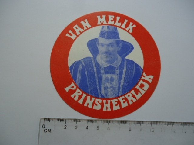 sticker oud Prins CARNAVAL Stein Van Melik Pierre Schiffers, Verzenden, Zo goed als nieuw, Bedrijf of Vereniging