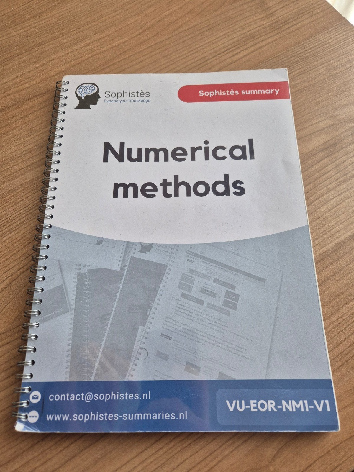 Sophistès Numerical Methods Samenvatting VU-EOR-NM1-V1, Sophistès, Ophalen of Verzenden, Beta, WO