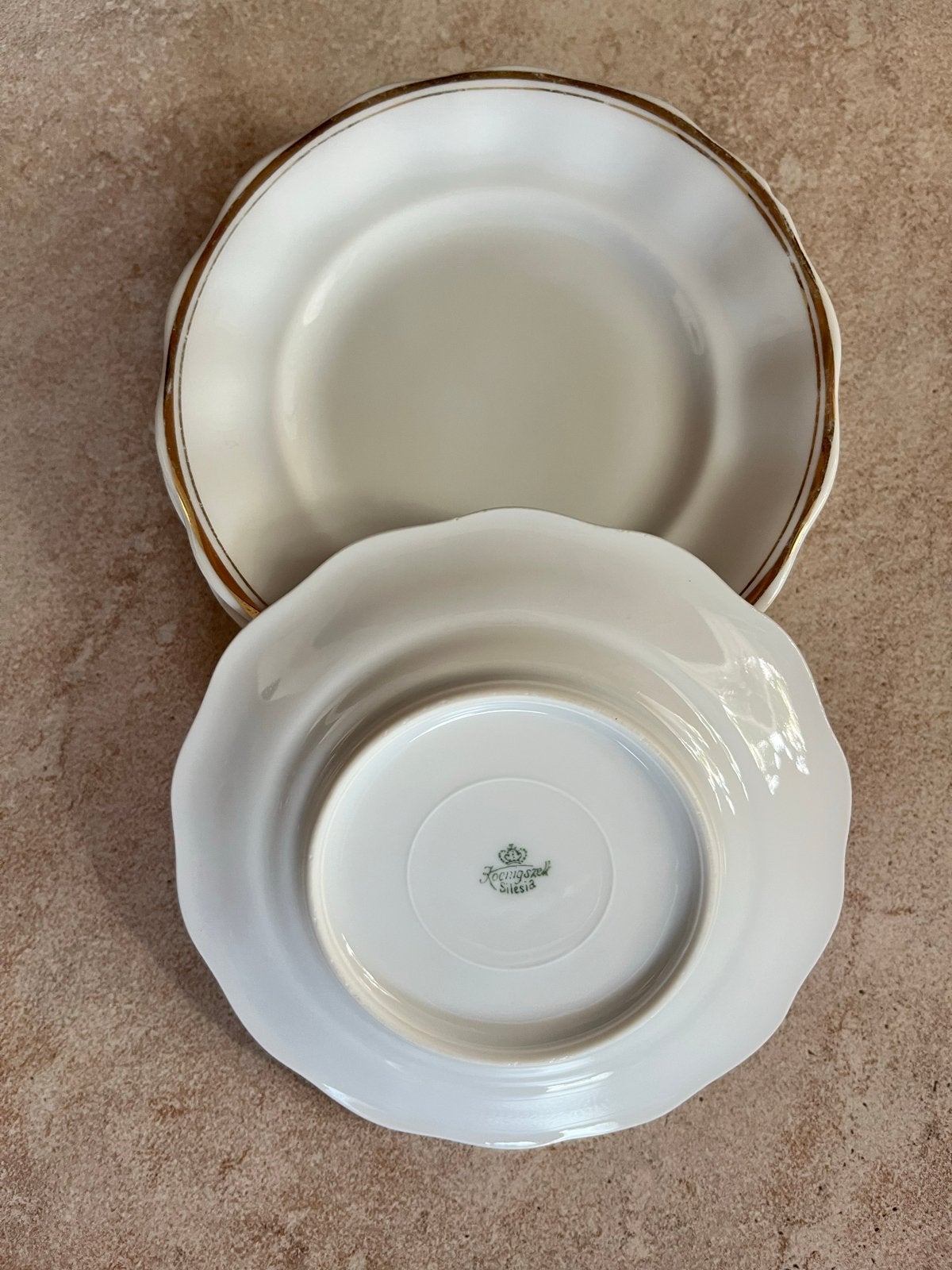 Vintage Koenigszelt Silesia schoteltjes met gouden rand, Ophalen of Verzenden