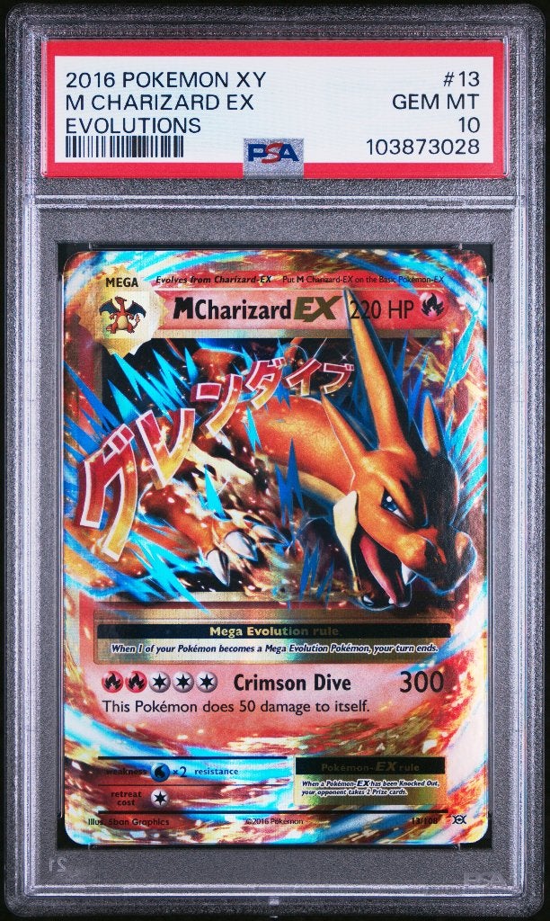 2016 Pokemon M Charizard EX Evolutions #13 PSA 10 GEM MINT, Ophalen of Verzenden, Zo goed als nieuw, Losse kaart, Foil