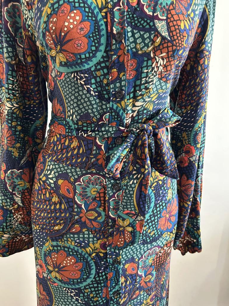 King Louie maat 44 prachtige Olive dress 3195, Blauw, Maat 42/44 (L), Ophalen of Verzenden, Zo goed als nieuw
