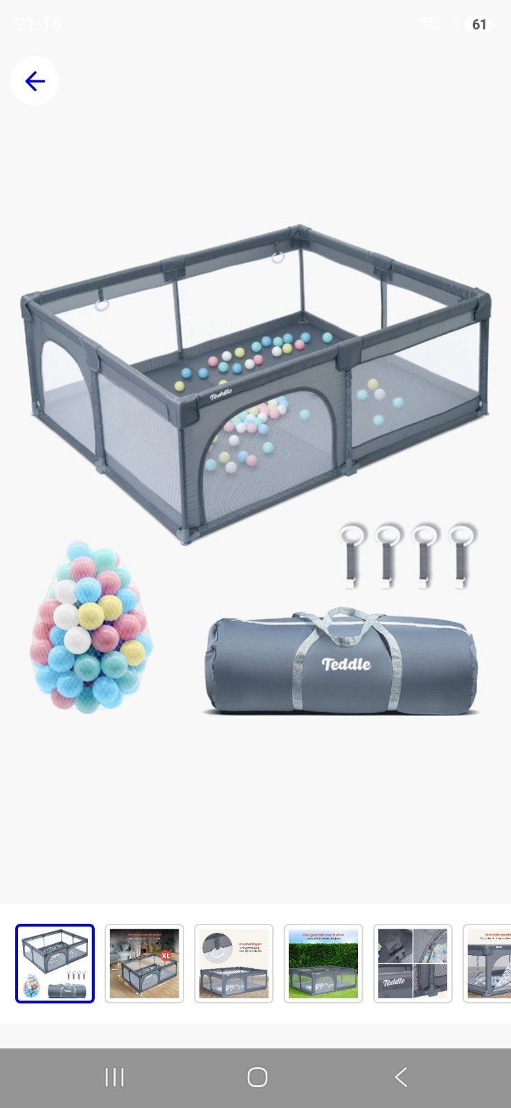 Speelbox grijs met 50 speelballen, Ophalen, Nieuw, Vierkant