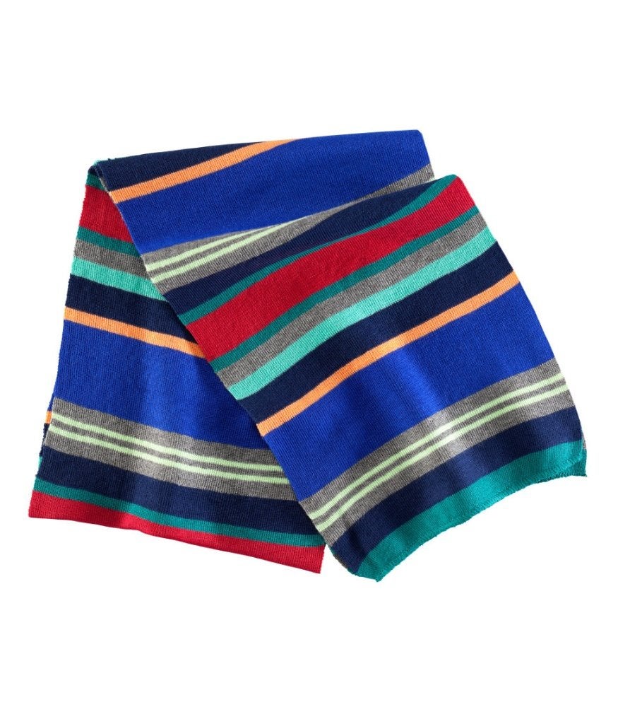 Nieuw H&M fijngebreide gestreepte sjaal blauw 21x130 cm, 110 t/m 116, Jongen of Meisje, H&M, Nieuw