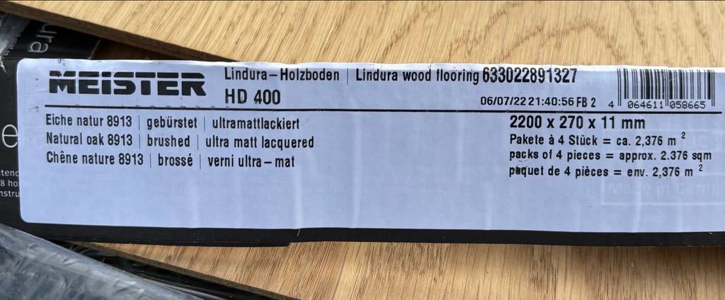 Meister Vloerplanken Natuurlijk Eiken 8913 - ultra mat, Ophalen, Nieuw, Vloerdelen of -planken, Minder dan 5 m²