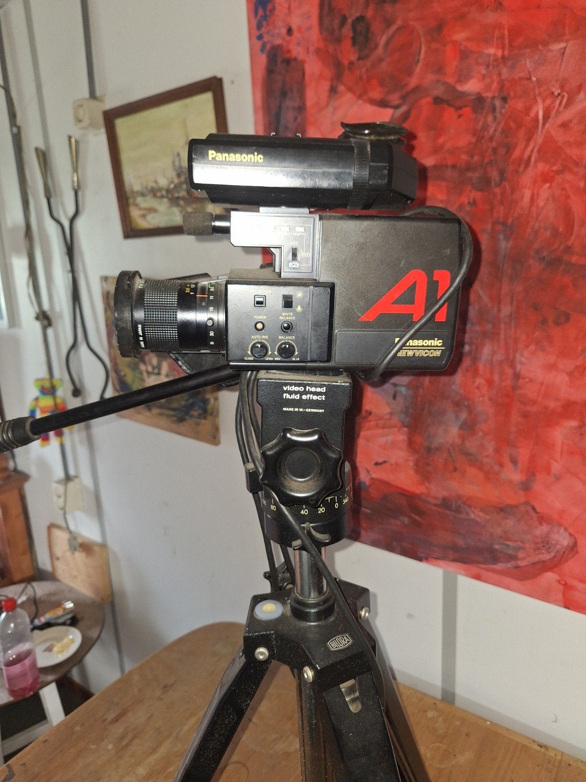 Vintage Panasonic A1 Videocamera met Statief, Ophalen, Overige soorten, Camera