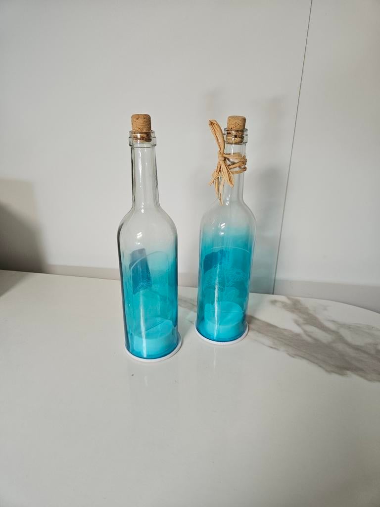 2 leuke flessen /lampjes met verlichting( nieuw), Ophalen, Nieuw