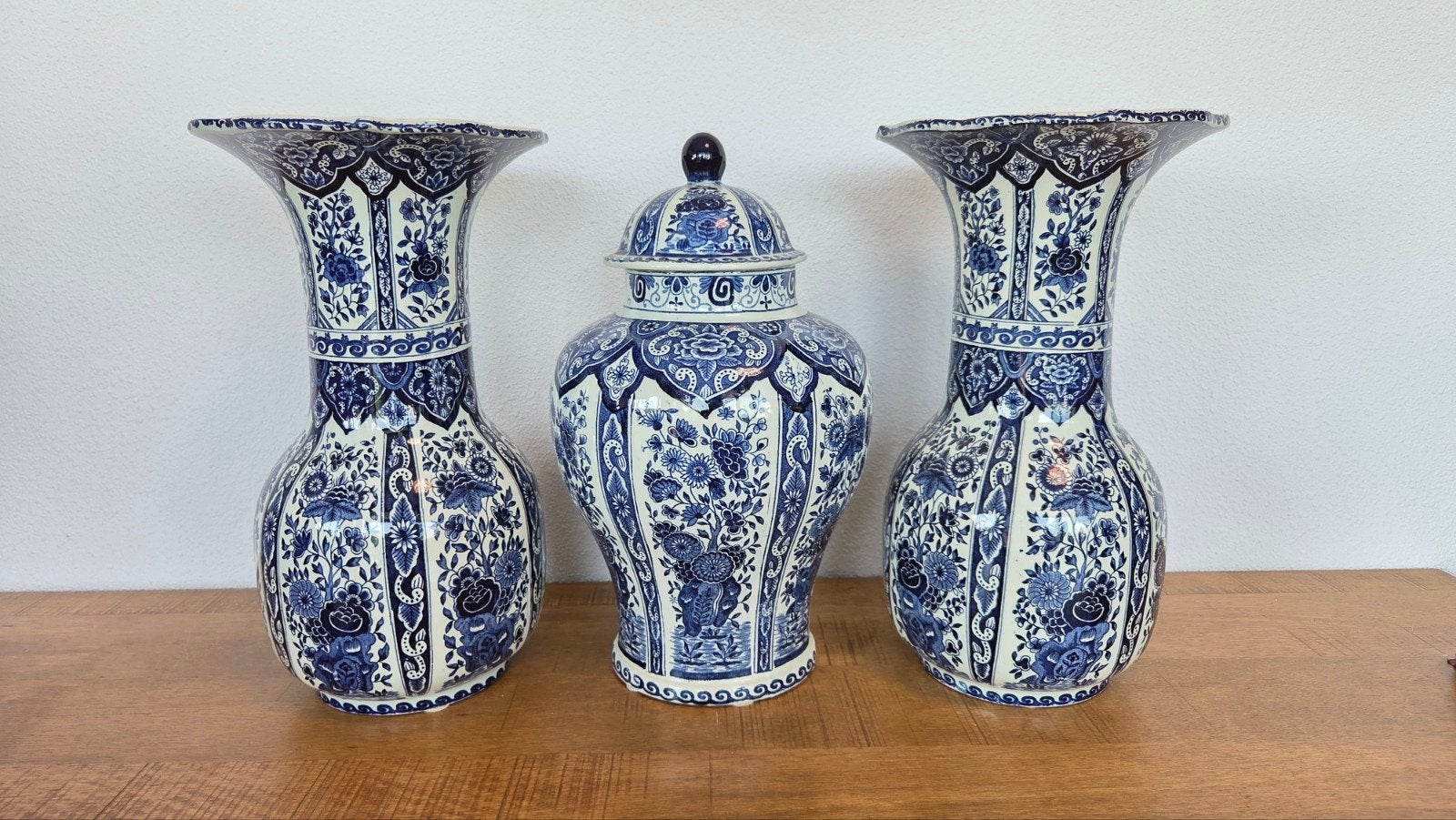 Set van 3 Boch Royal Holland Delfts Blauw Vazen, Ophalen of Verzenden