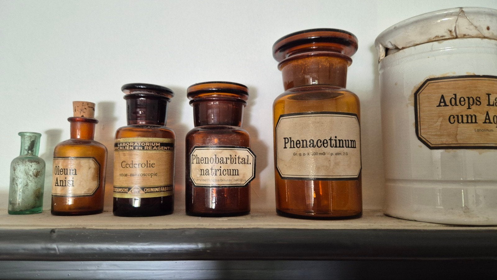 Antieke Apothekersflessen - Set van 6, Ophalen of Verzenden