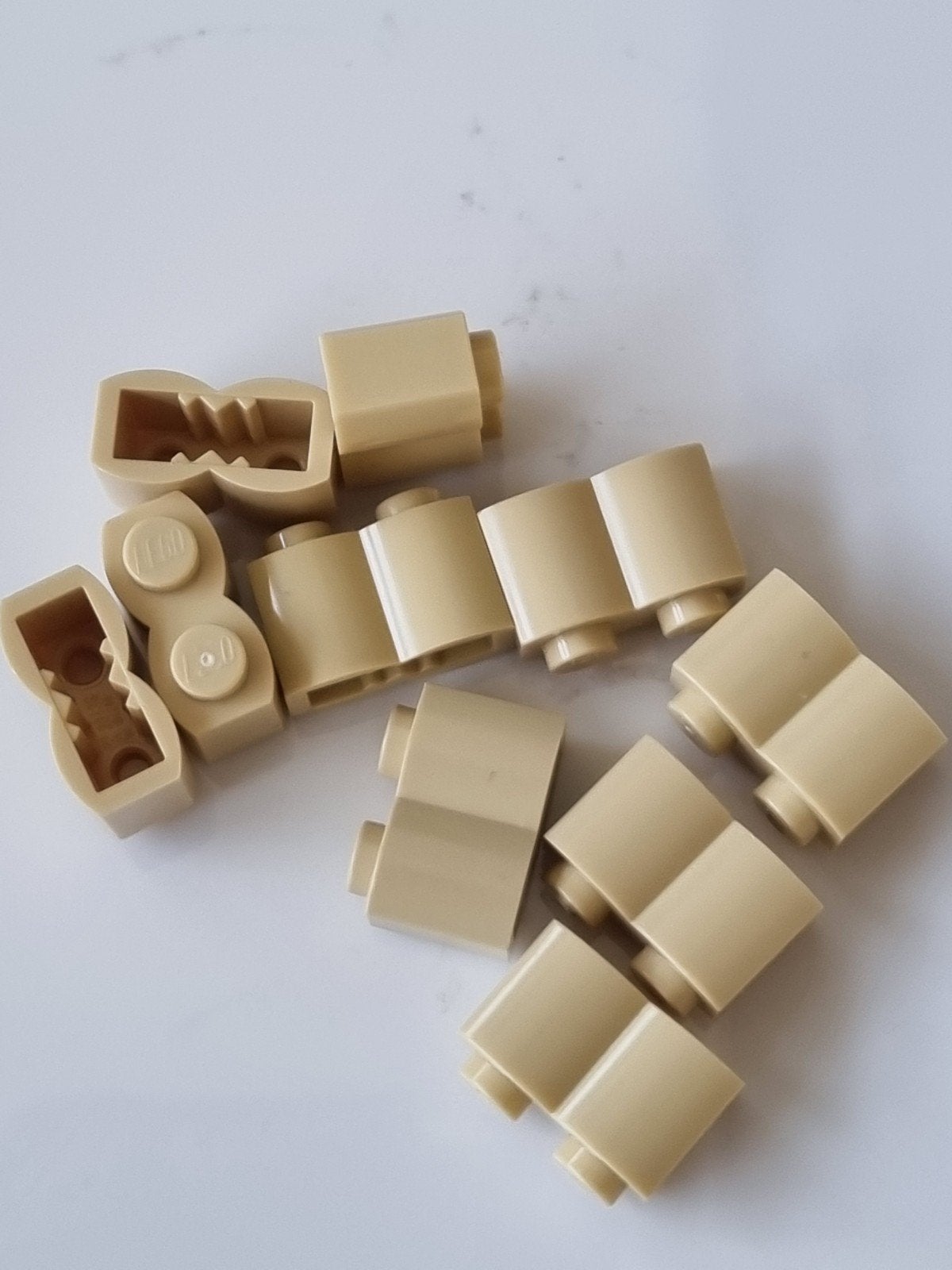 10 nieuwe lego log / boomstam stenen 1x2 Beige / Tan, Ophalen, Overige thema's, Lego, Nieuw