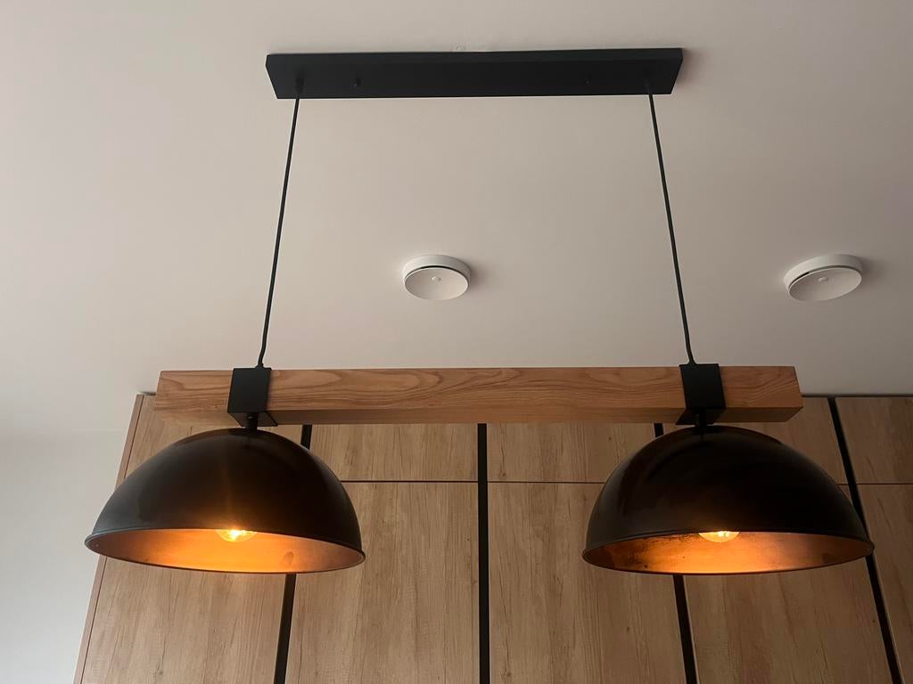 Keuken hanglampen industrieel, Ophalen of Verzenden, Zo goed als nieuw, Hout, Minder dan 50 cm
