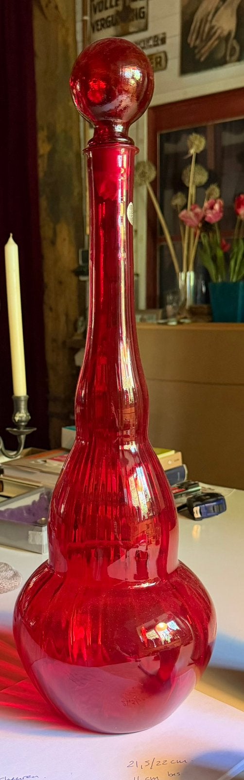 Grote Vintage Empoli Genie Bottle karaf  - Cadmium UV Glas, Antiek en Kunst, Ophalen of Verzenden