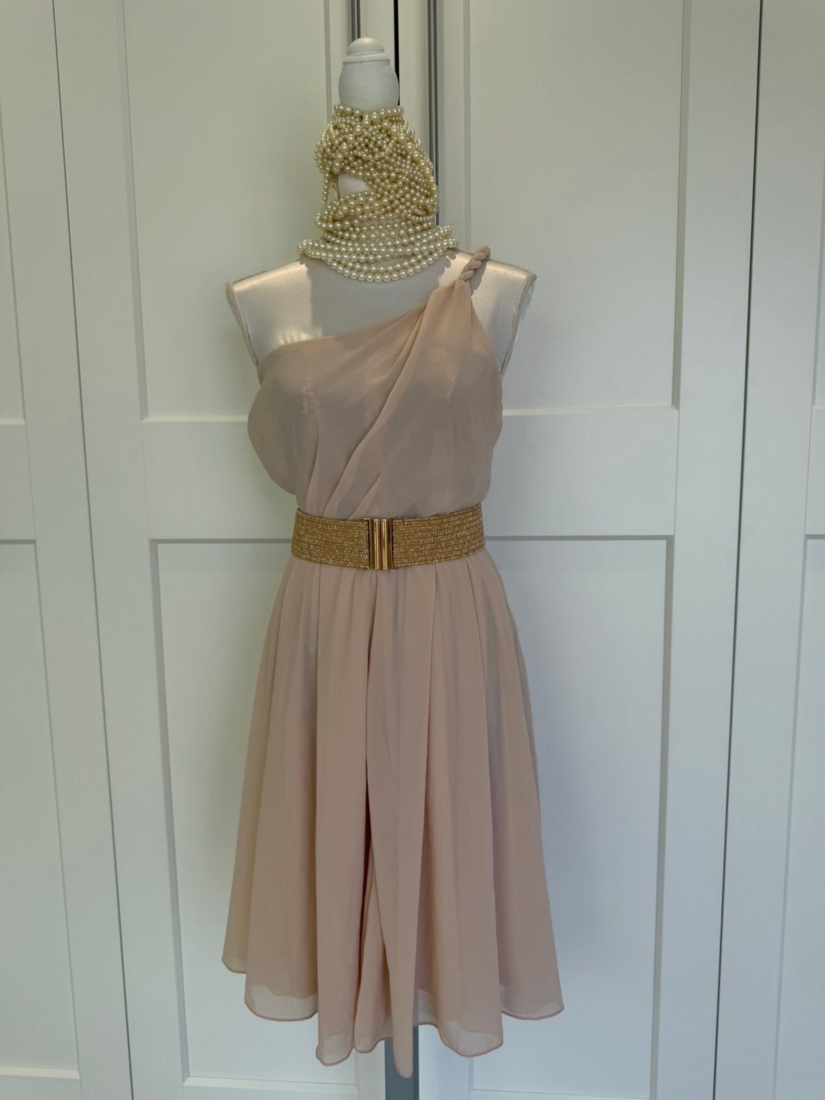 H&M als Nieuw One Shoulder jurk roze 42 xl, Kleding | Dames, Verzenden, Maat 42/44 (L), Zo goed als nieuw, Roze