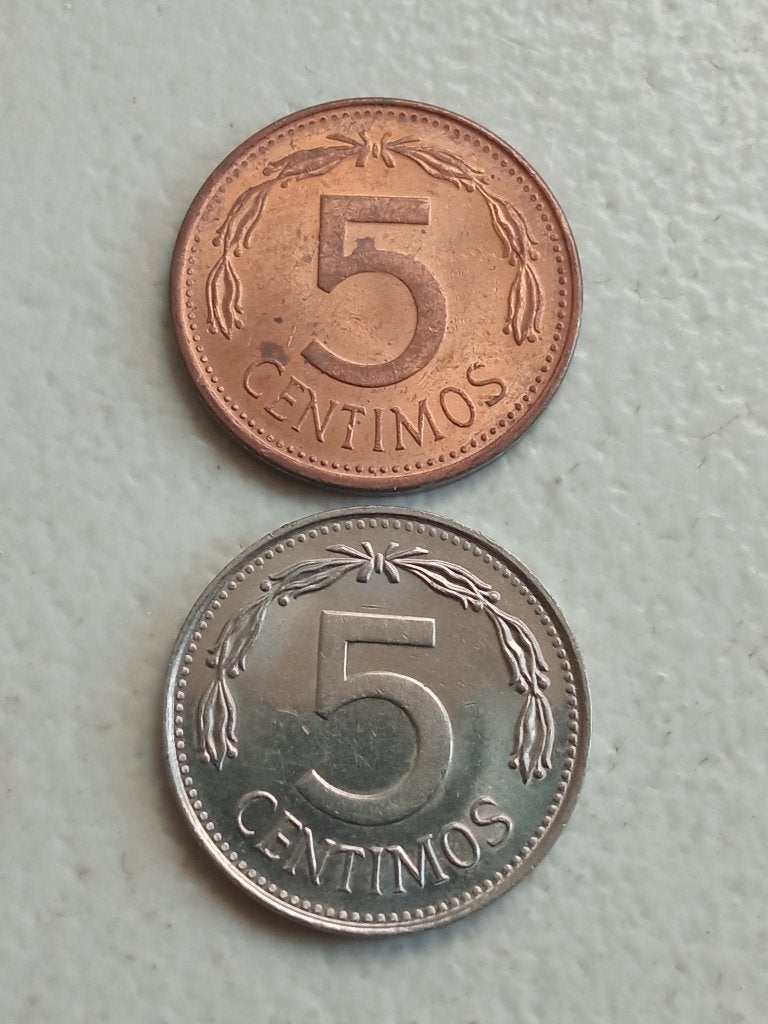 Venezuela 2 x 5 centimos., Ophalen of Verzenden, Zuid-Amerika, Setje