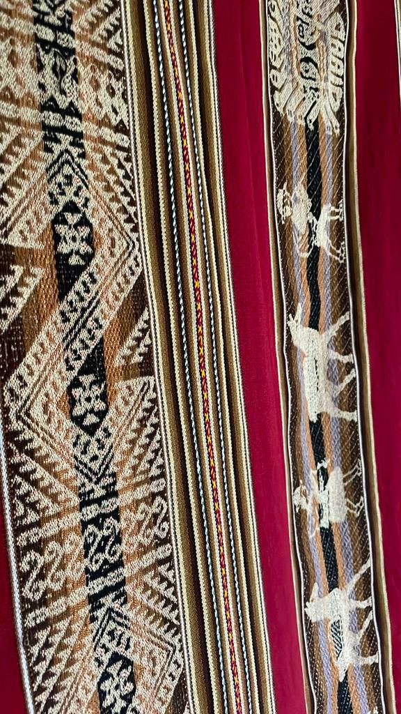 Uniek Peruaans Wandkleed - Handgeweven Textiel 238x63cm, Ophalen of Verzenden