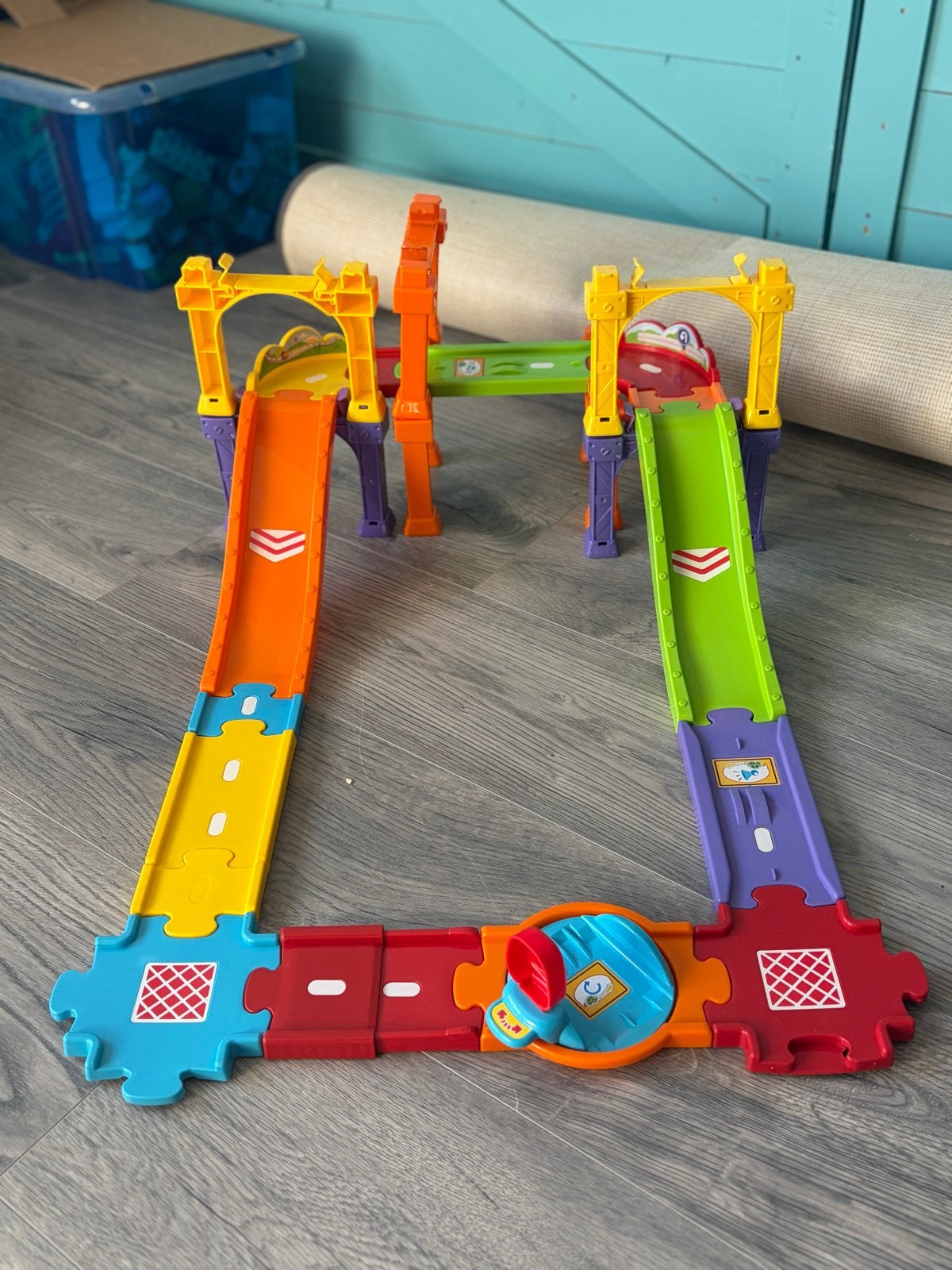 VTech Toet Toet Auto's Brug met Wegdelen - Complete Set, Ophalen of Verzenden, Gebruikt, 2 tot 4 jaar