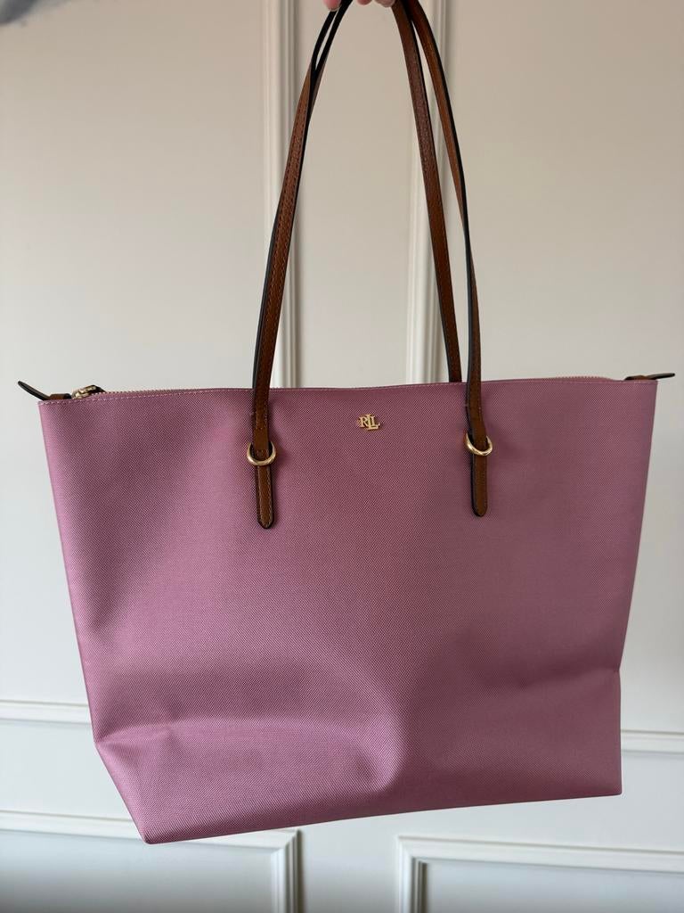 Ralph Lauren Shopper Tas Roze met Bruine Hengsels, Ophalen of Verzenden, Nieuw, Roze