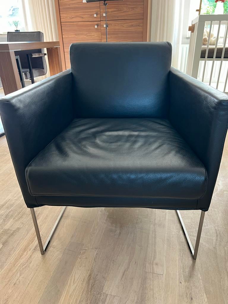 2 leren fauteuils van Bert Plantagie, Huis en Inrichting, Fauteuils, Ophalen, Zo goed als nieuw, Modern, 50 tot 75 cm