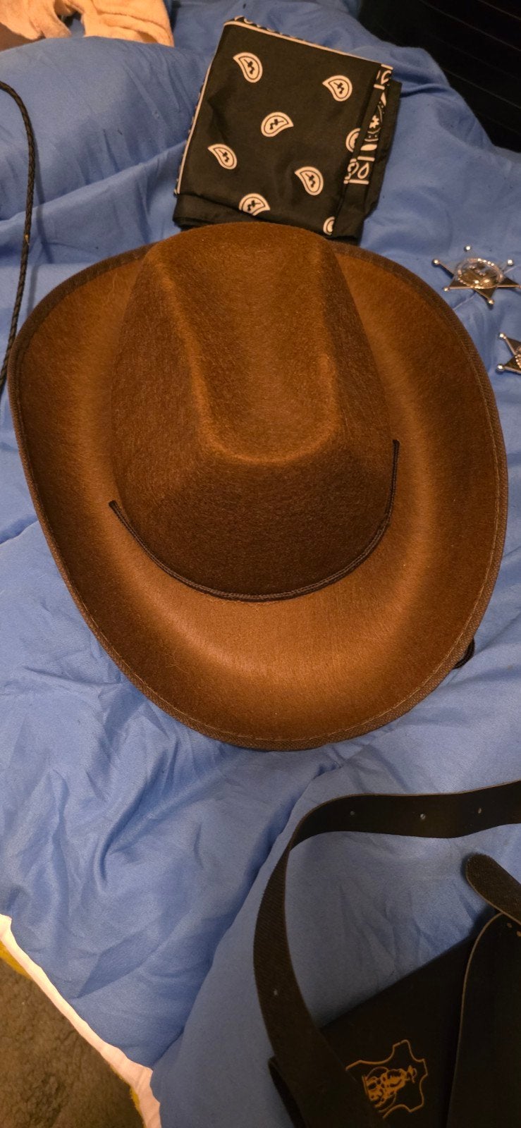 Complete Cowboy Set: Hoeden, Holster, Sjaal & Accessoires, Ophalen, Zo goed als nieuw, Carnaval, Accessoires