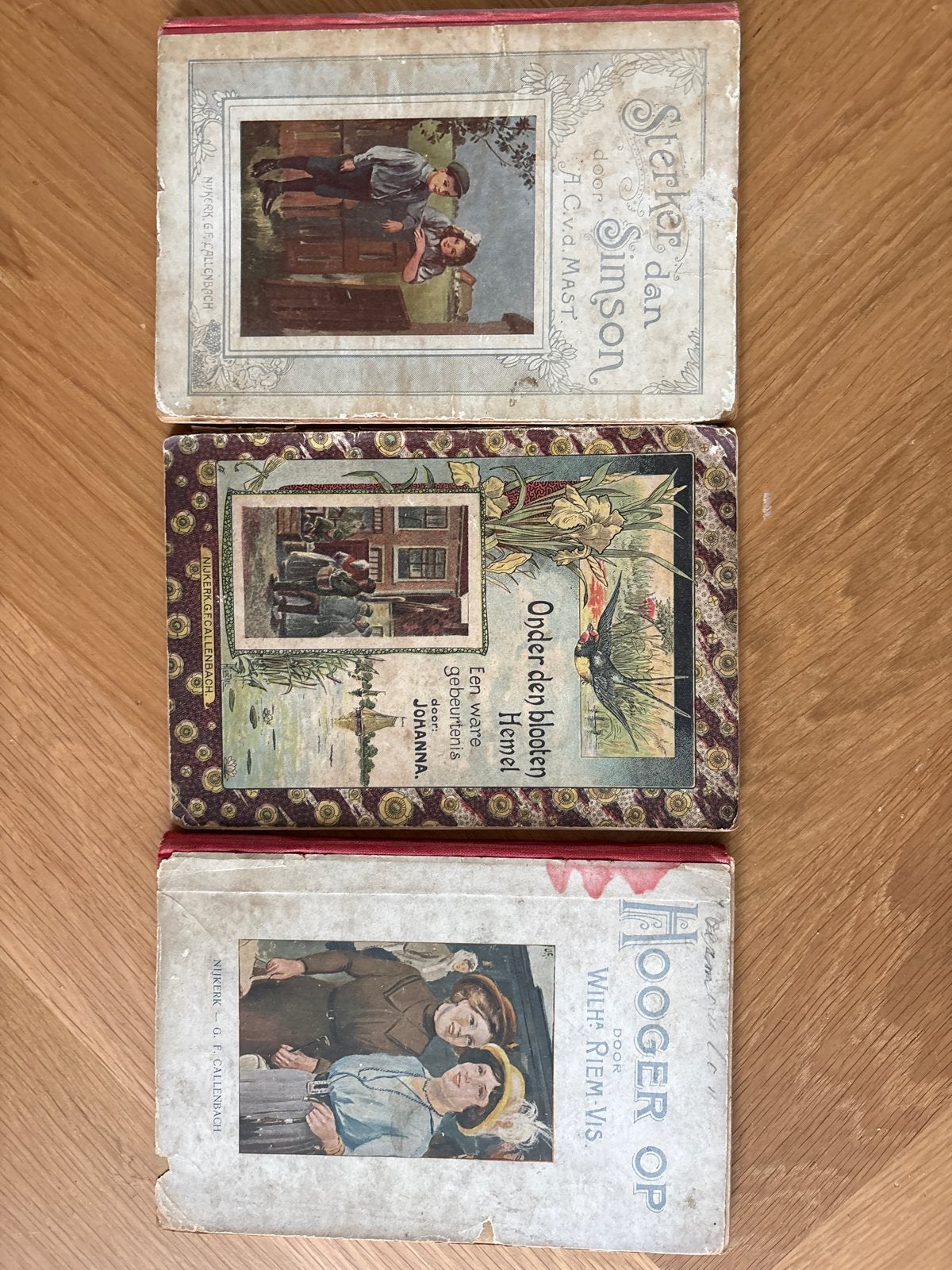 Oude kinderboeken: Sterker dan Simson, Onder den blooten Hem, Antiek en Kunst, Antiek | Boeken en Bijbels, Ophalen of Verzenden
