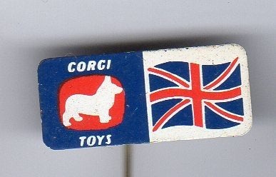 Speldje corgi toys hond vlag engeland (a9), Ophalen of Verzenden, Gebruikt, Overige onderwerpen