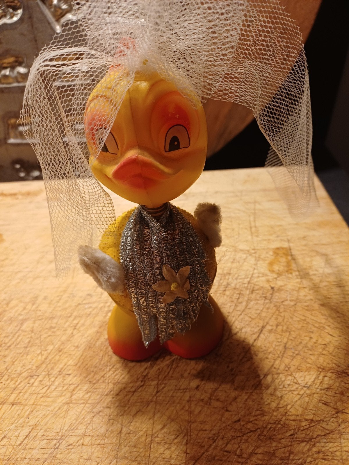 Brocante Unieke Vintage Eend Bruidje Pasen, Ophalen of Verzenden