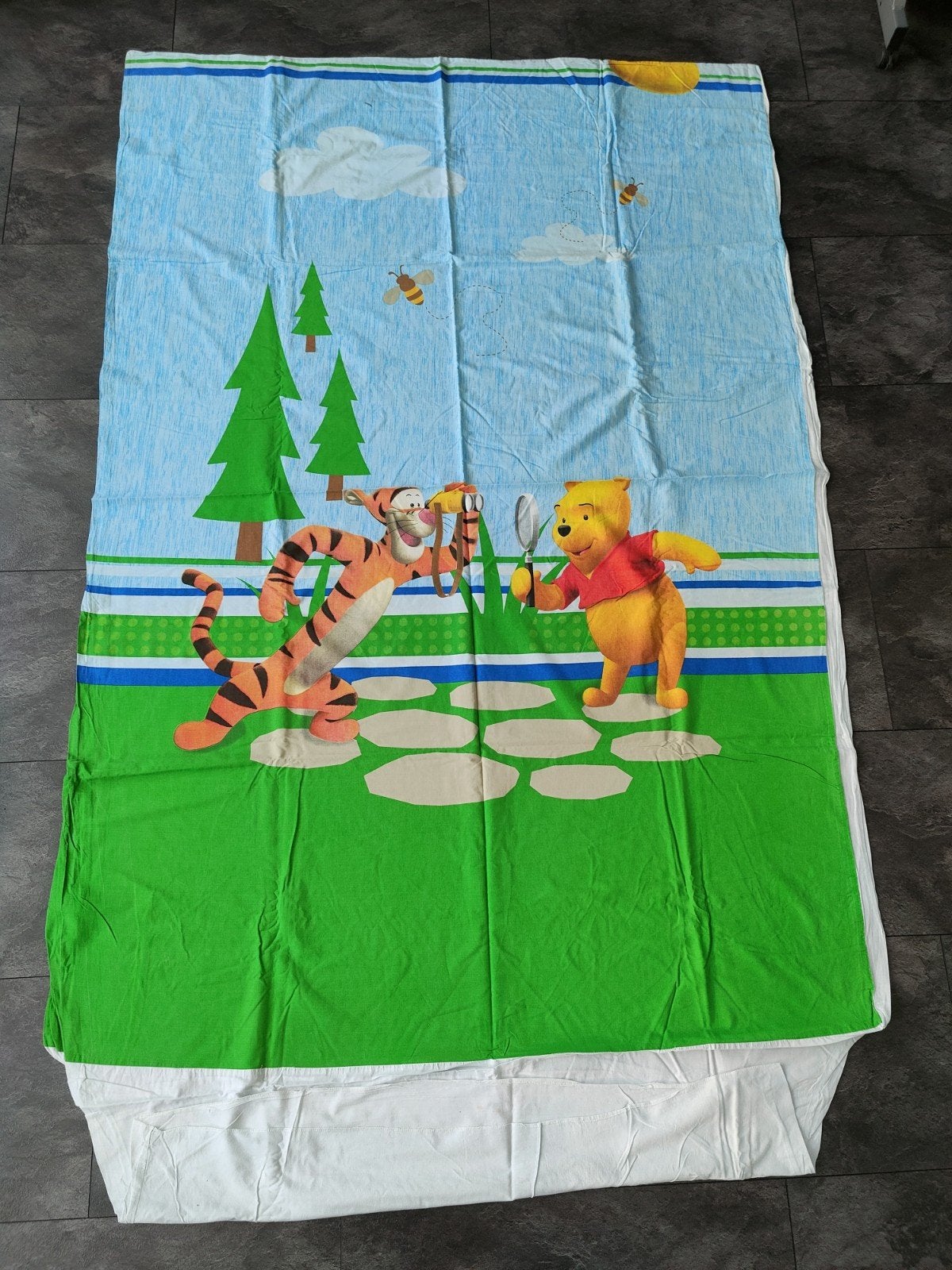 Dekbedovertrek Winnie de Poeh en Teigetje 1 persoons 90x200, Gebruikt, Overige merken, Dekbedovertrek, Ophalen of Verzenden