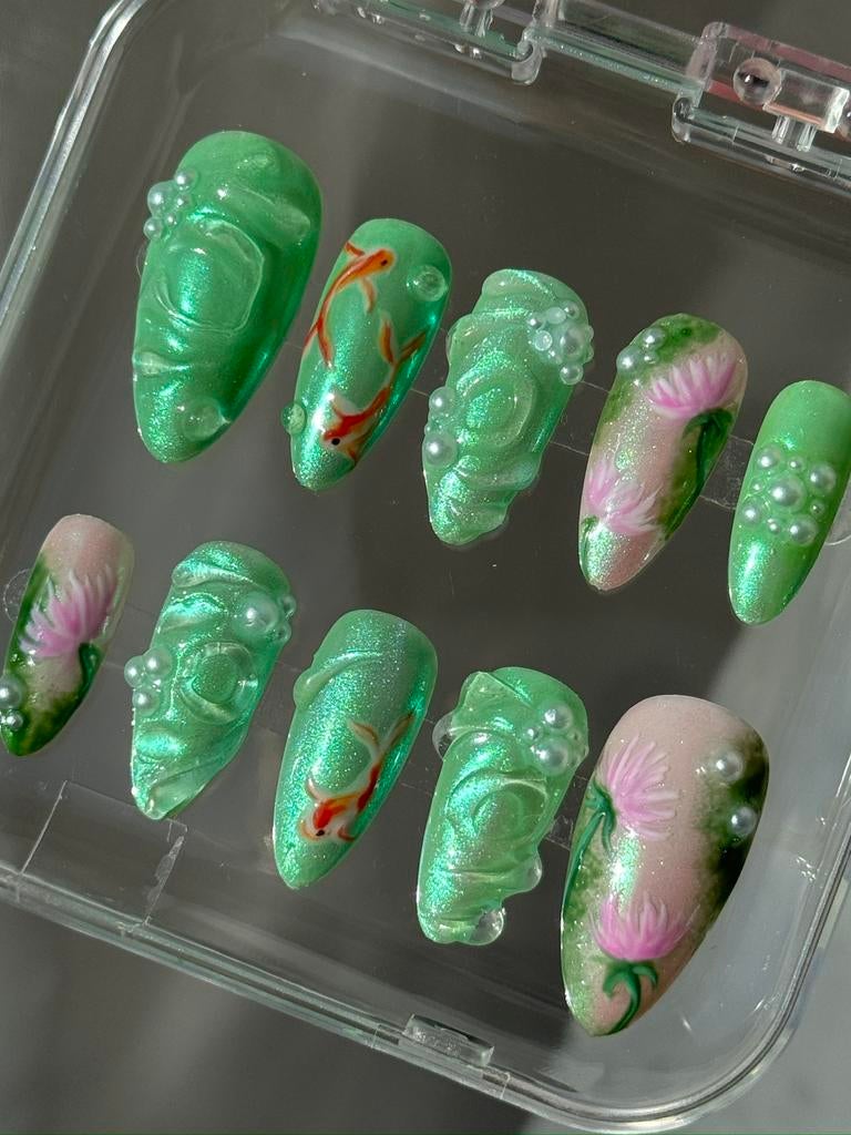 Handgetekende press-on nagels, Ophalen, Nieuw, Handen en Nagels