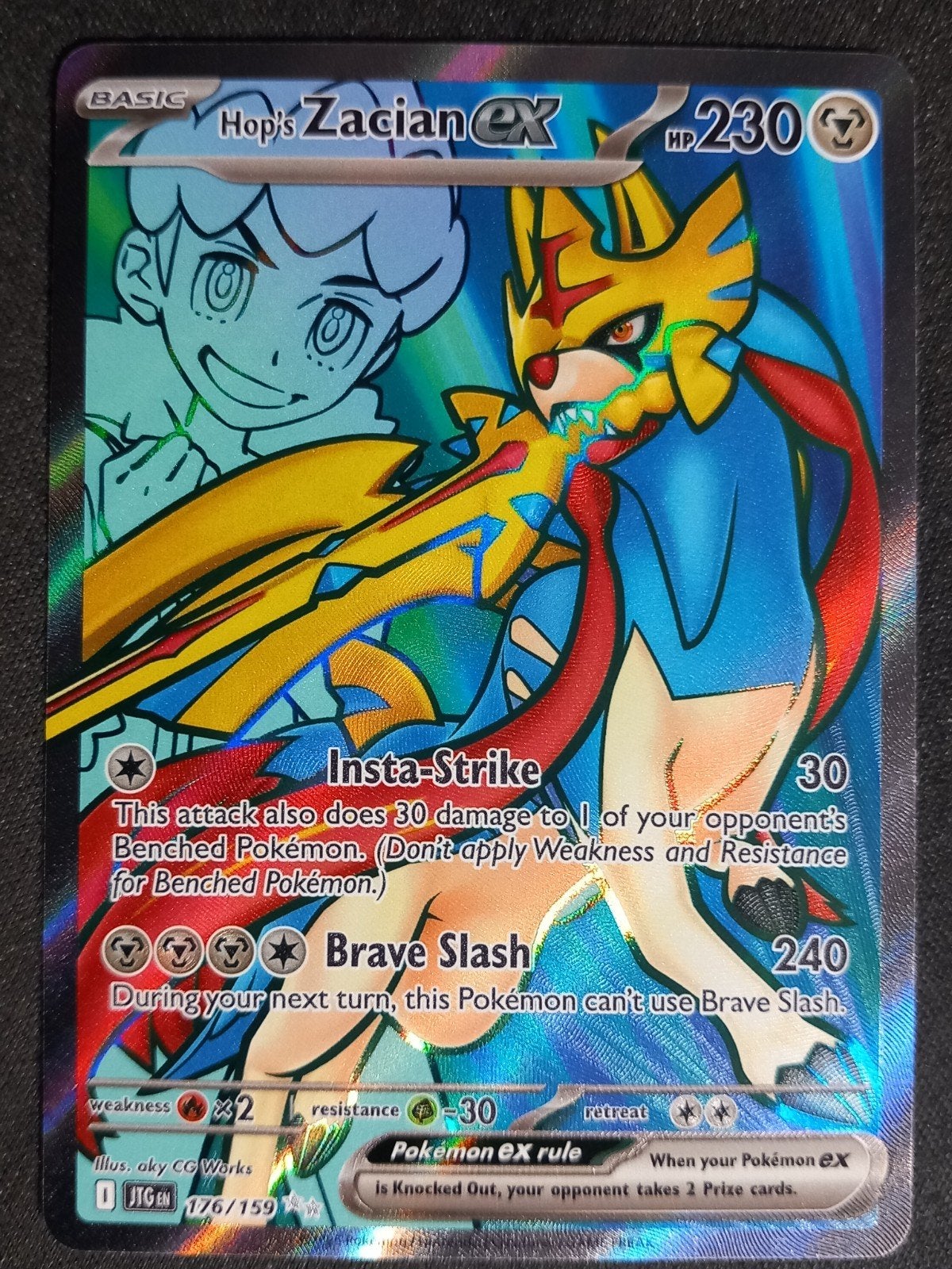 Hop's Zacian ex 176/159 Journey Together Full Art NM, Verzenden, Zo goed als nieuw, Losse kaart, Foil